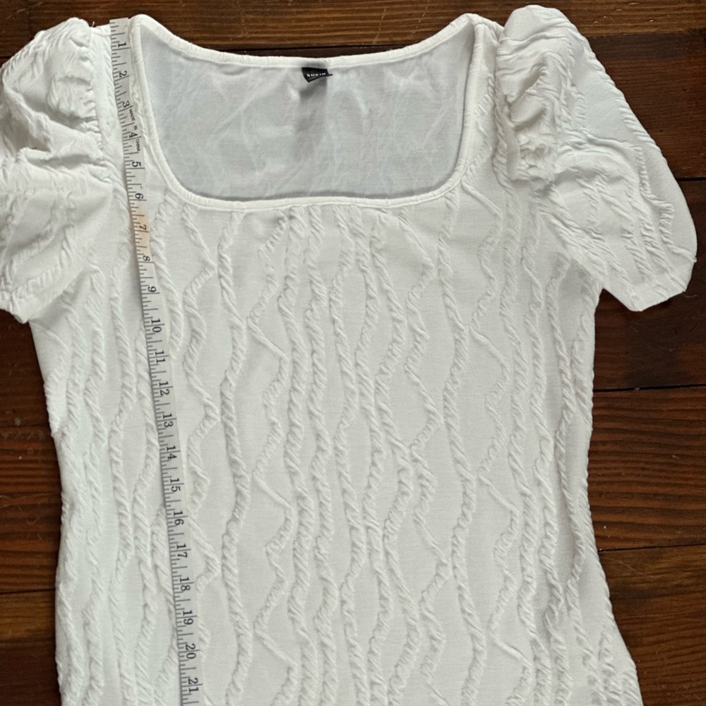 White Textured Women's Top